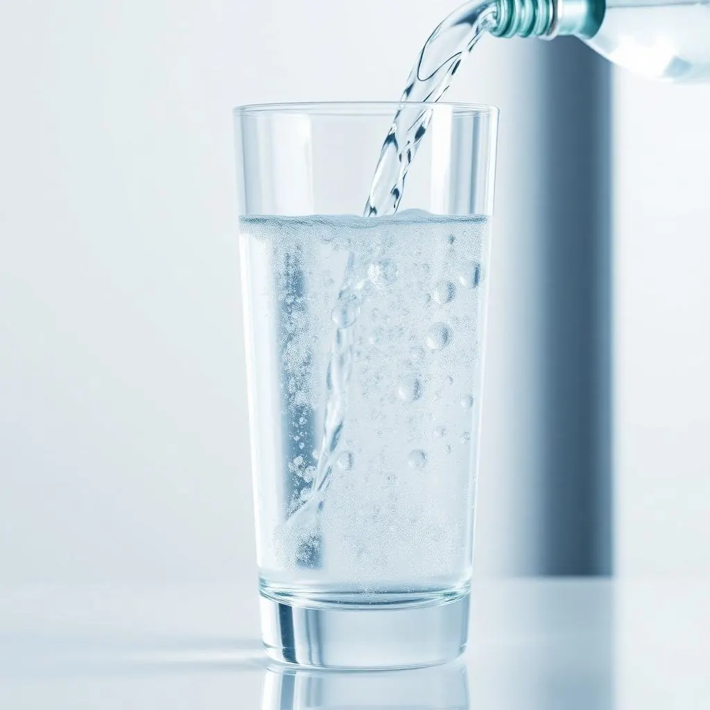 Glass of fresh molecular hydrogen ionized water — daily health & wellness hydration